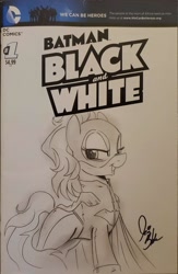 Size: 1964x3004 | Tagged: safe, artist:jennblake, imported from derpibooru, oc, oc only, oc:ambrosia, earth pony, batgirl, comic cover, commission, dc comics, female, mare, sketch, solo