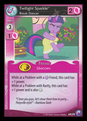 Size: 344x480 | Tagged: safe, imported from derpibooru, twilight sparkle, pony, sweet and elite, canterlot nights, ccg, enterplay, merchandise, solo, trading card