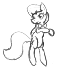 Size: 553x633 | Tagged: safe, artist:phillnana, imported from derpibooru, octavia melody, earth pony, pony, bipedal, female, mare, sketch, solo