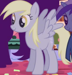 Size: 512x526 | Tagged: safe, imported from derpibooru, screencap, derpy hooves, pegasus, pony, friendship is magic, background character, background pony, cropped, female, mare, solo focus, spread wings, wings