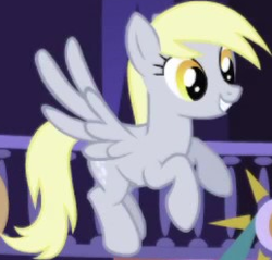 Size: 258x247 | Tagged: safe, imported from derpibooru, screencap, derpy hooves, pegasus, pony, friendship is magic, background character, background pony, cropped, female, flying, mare, solo focus, spread wings, wings