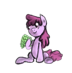 Size: 858x877 | Tagged: safe, artist:phillnana, imported from derpibooru, berry punch, berryshine, earth pony, pony, female, food, grapes, herbivore, mare, simple background, sitting, sketch, solo, transparent background