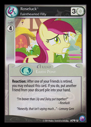 Size: 344x480 | Tagged: safe, imported from derpibooru, roseluck, the cutie pox, ccg, enterplay, merchandise, scared, solo