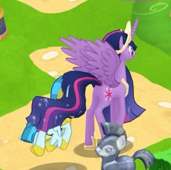 Size: 437x433 | Tagged: safe, imported from derpibooru, screencap, twilight sparkle, alicorn, the last problem, error, gameloft, glitch, jewelry, my little pony: magic princess, older, older twilight, princess twilight 2.0, royal guard, twilight sparkle (alicorn)