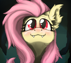 Size: 880x776 | Tagged: safe, artist:solixy406, imported from derpibooru, fluttershy, bat pony, undead, vampire, bat ponified, flutterbat, looking at you, looking up, race swap