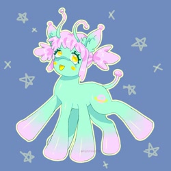Size: 1500x1500 | Tagged: safe, artist:funnyhat12, imported from derpibooru, oc, oc only, alien, alien pony, pony, antennae, simple background, six legs, solo