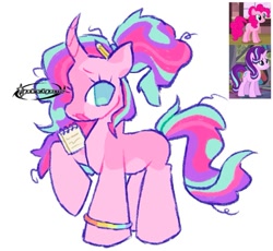 Size: 975x897 | Tagged: safe, artist:pixlpaw, imported from derpibooru, pinkie pie, starlight glimmer, fusion, horn