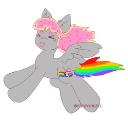 Size: 1500x1500 | Tagged: safe, artist:funnyhat12, imported from derpibooru, oc, oc only, pegasus, nyan cat, simple background, solo, white background