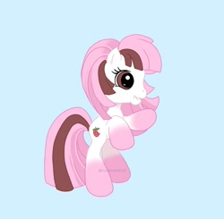 Size: 1771x1734 | Tagged: safe, artist:funnyhat12, imported from derpibooru, oc, oc only, oc:strawberry smoothie (funnyhat12), pony, unicorn, female, g3.5, simple background, solo