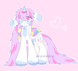 Size: 1460x1329 | Tagged: safe, artist:funnyhat12, imported from derpibooru, oc, oc only, pony, unicorn, adoptable, blanket, bowtie, simple background, solo