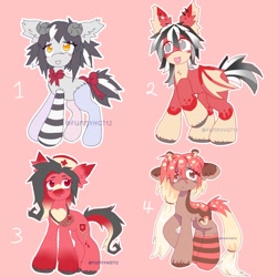Size: 2000x2000 | Tagged: safe, artist:funnyhat12, imported from derpibooru, oc, oc only, bat pony, earth pony, pony, undead, vampire, vampony, adoptable, group, simple background
