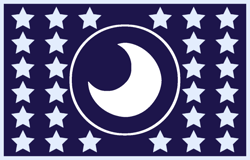 Size: 668x427 | Tagged: safe, artist:mustaphatr, imported from derpibooru, crescent moon, flag, moon, no pony, stars