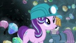 Size: 520x293 | Tagged: safe, imported from derpibooru, screencap, maud pie, starlight glimmer, rock solid friendship, animated, smiling, when she smiles