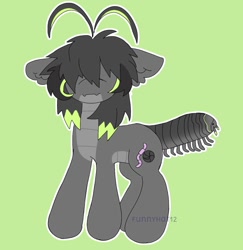 Size: 1460x1500 | Tagged: safe, artist:funnyhat12, imported from derpibooru, oc, oc only, bug pony, insect, pony, adoptable, simple background, solo