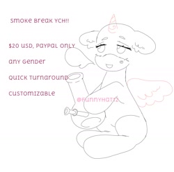 Size: 2024x2005 | Tagged: safe, artist:funnyhat12, imported from derpibooru, pony, bong, drug use, drugs, simple background, white background, ych example, your character here