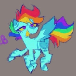 Size: 425x425 | Tagged: safe, artist:tacoscribs, imported from derpibooru, rainbow dash, pegasus, pony, simple background, solo, spread wings, wings
