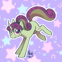 Size: 2000x2000 | Tagged: safe, artist:gop_goopy, imported from derpibooru, oc, pony, unicorn, music, signature, stars