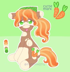 Size: 1654x1695 | Tagged: safe, artist:funnyhat12, imported from derpibooru, oc, oc only, earth pony, pony, adoptable, female, gradient background, reference sheet, solo