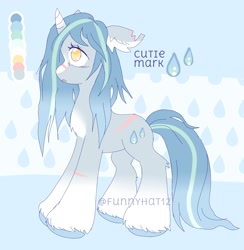 Size: 1654x1695 | Tagged: safe, artist:funnyhat12, imported from derpibooru, oc, oc only, pony, unicorn, adoptable, female, gradient background, reference sheet, solo