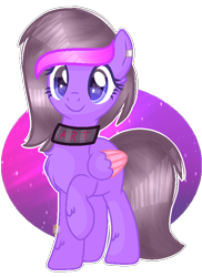 Size: 578x792 | Tagged: safe, artist:angellightyt, imported from derpibooru, oc, oc only, pegasus, pony, base used, chest fluff, collar, colored wings, ear piercing, earring, eyelashes, female, jewelry, mare, pegasus oc, piercing, raised hoof, simple background, smiling, solo, transparent background, two toned wings, wings