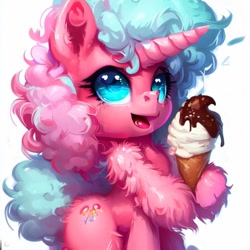 Size: 1024x1024 | Tagged: safe, imported from derpibooru, pinkie pie, pony, ai content, ai generated, female, food, ice cream, mare