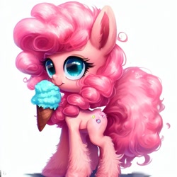 Size: 1024x1024 | Tagged: safe, imported from derpibooru, pinkie pie, pony, ai content, ai generated, female, food, ice cream, mare