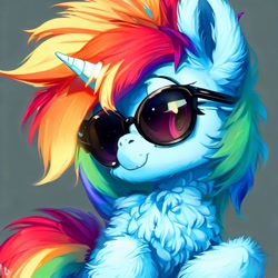 Size: 1024x1024 | Tagged: safe, imported from derpibooru, rainbow dash, pegasus, ai content, ai generated, female, mare, sunglasses