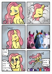 Size: 700x1000 | Tagged: safe, artist:camiliar, imported from derpibooru, fluttershy, pinkie pie, rainbow dash, rarity, earth pony, pegasus, pony, unicorn, bong, comic, dialogue, drugs, hoers, irl horse, marijuana, recolored hoers