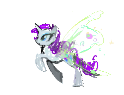 Size: 650x500 | Tagged: safe, artist:eyerealm, imported from derpibooru, rarity, pony, unicorn, animated, butterfly wings, flapping wings, gif, running, simple background, solo, transparent background, wings