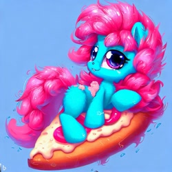 Size: 1024x1024 | Tagged: safe, imported from derpibooru, pinkie pie, ai content, ai generated, food, pizza
