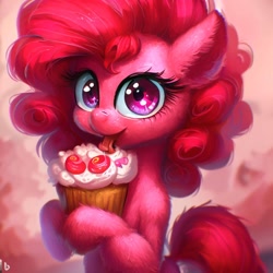 Size: 1024x1024 | Tagged: safe, imported from derpibooru, pinkie pie, ai content, ai generated, cupcake, food