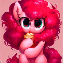 Size: 1024x1024 | Tagged: safe, imported from derpibooru, pinkie pie, ai content, ai generated, cupcake, food