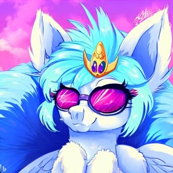 Size: 1024x1024 | Tagged: safe, imported from derpibooru, pony, ai content, ai generated, female, mare, prompter:pizza split, solo, sunglasses