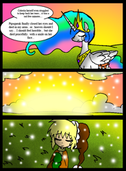 Size: 584x792 | Tagged: safe, artist:neoncabaret, imported from derpibooru, derpy hooves, princess celestia, oc, oc:mel, alicorn, human, pony, comic:derpy's wish, comic, death, snow, snowfall, teary eyes