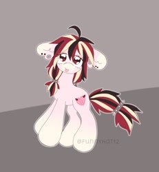 Size: 1617x1753 | Tagged: safe, artist:funnyhat12, imported from derpibooru, oc, oc only, earth pony, pony, adoptable, ear piercing, gradient background, piercing, solo