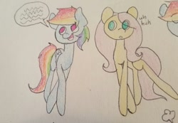 Size: 500x346 | Tagged: safe, artist:fluttersdoodles, imported from derpibooru, part of a set, fluttershy, rainbow dash, female, flutterdash, lesbian, shipping, talking