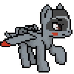 Size: 500x500 | Tagged: artist needed, safe, imported from derpibooru, oc, oc only, oc:blitz, original species, plane pony, a-10 thunderbolt ii, animated, breathing, gif, open mouth, pixel animation, pixel art, plane, raised hoof, simple background, solo, transparent background