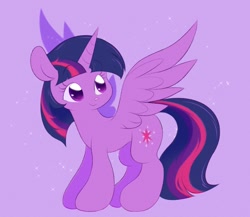 Size: 1249x1085 | Tagged: safe, artist:tamabel, imported from derpibooru, twilight sparkle, alicorn, pony, purple background, simple background, solo, twilight sparkle (alicorn)