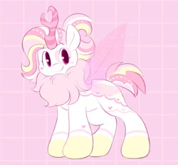 Size: 1286x1200 | Tagged: safe, artist:tamabel, imported from derpibooru, oc, oc only, butterfly, butterfly pony, hybrid, pony, adoptable, simple background, solo