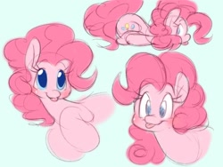 Size: 1600x1200 | Tagged: safe, artist:tamabel, imported from derpibooru, pinkie pie, earth pony, pony, simple background, sketch, solo