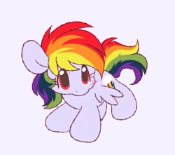 Size: 1312x1161 | Tagged: safe, artist:tamabel, imported from derpibooru, rainbow dash, pegasus, pony, chibi, simple background, solo