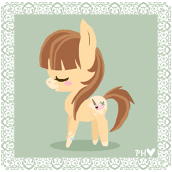 Size: 603x603 | Tagged: safe, artist:ne-chi, imported from derpibooru, oc, oc:pastel heart, pony, eyes closed, simple background, transparent background