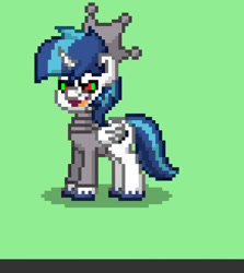 Size: 653x731 | Tagged: safe, imported from derpibooru, shining armor, alicorn, pony, pony town, corrupted, crown, green background, jewelry, regalia, simple background, sombra eyes