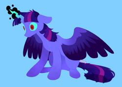 Size: 1280x914 | Tagged: safe, artist:flightless-fox, imported from derpibooru, twilight sparkle, alicorn, dark magic, magic, simple background, solo, twilight sparkle (alicorn)