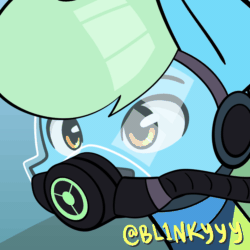 Size: 750x750 | Tagged: safe, artist:bl1nky, imported from derpibooru, oc, oc:sea glow, fish, animated, bubble, dive mask, diving, full face mask, gif, goggles, scuba diving, scuba gear, solo