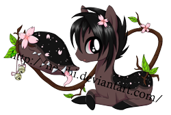 Size: 950x637 | Tagged: safe, artist:ne-chi, imported from derpibooru, oc, original species, plant pony, pony, eyes closed, plant, simple background, transparent background