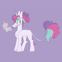 Size: 4096x4096 | Tagged: safe, artist:fizzlefer, imported from derpibooru, oc, oc only, oc:plain sailing, pony, unicorn, cigarette, simple background, smoking, solo