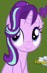 Size: 255x397 | Tagged: safe, imported from derpibooru, screencap, starlight glimmer, pony, unicorn, fame and misfortune, season 7, animated, cropped, cute, discovery family, discovery family logo, female, gif, glimmerbetes, logo, mare, smiling