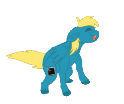 Size: 642x540 | Tagged: safe, alternate version, artist:euspuche, imported from derpibooru, oc, oc only, oc:cinimod, pegasus, pony, alternate character, animated, chest fluff, commission, dance till you die dog, dancing, fluffy, gif, male, meme, ych result, your character here