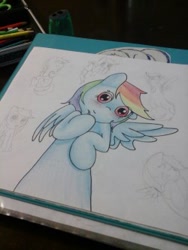 Size: 250x333 | Tagged: safe, artist:fluttersdoodles, imported from derpibooru, rainbow dash, female, pencil drawing, traditional art